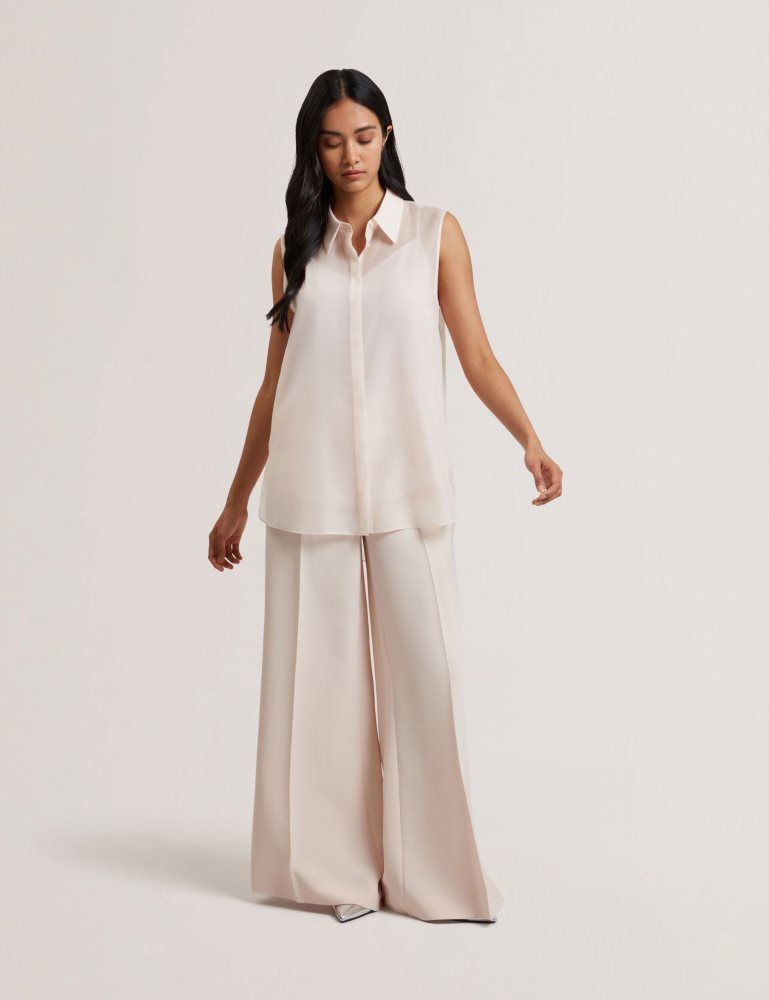 Ted Baker Norella - Sheer Organza Longline Sleeveless Blouse Anzüge Damen Rosa | 809314-GZL