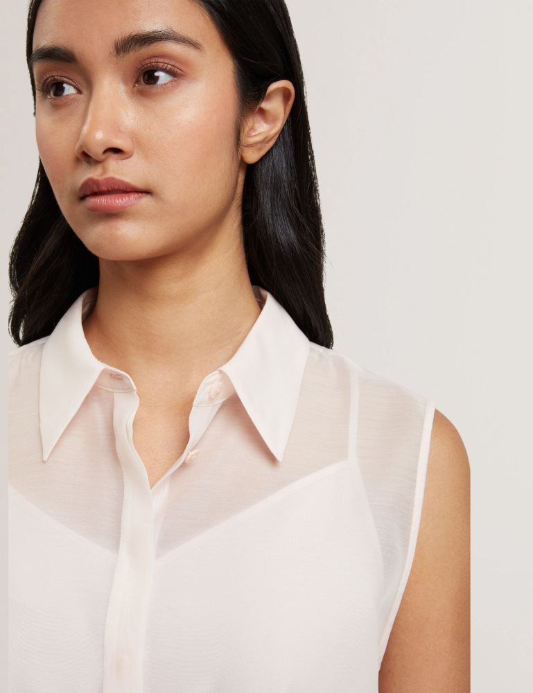 Ted Baker Norella - Sheer Organza Longline Sleeveless Blouse Anzüge Damen Rosa | 809314-GZL
