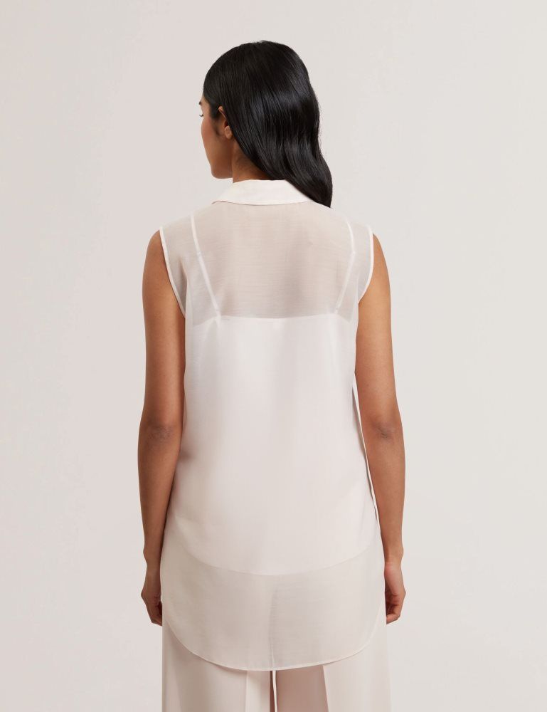 Ted Baker Norella - Sheer Organza Longline Sleeveless Blouse Anzüge Damen Rosa | 809314-GZL