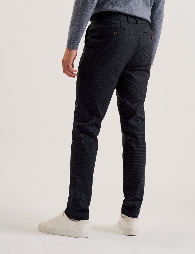 Ted Baker Nounds - Puppytooth Pattern Slim Fit Trousers Hose Herren Navy | 581406-YVQ