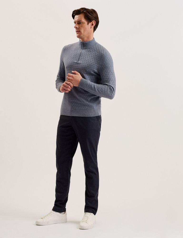 Ted Baker Nounds - Puppytooth Pattern Slim Fit Trousers Hose Herren Navy | 581406-YVQ