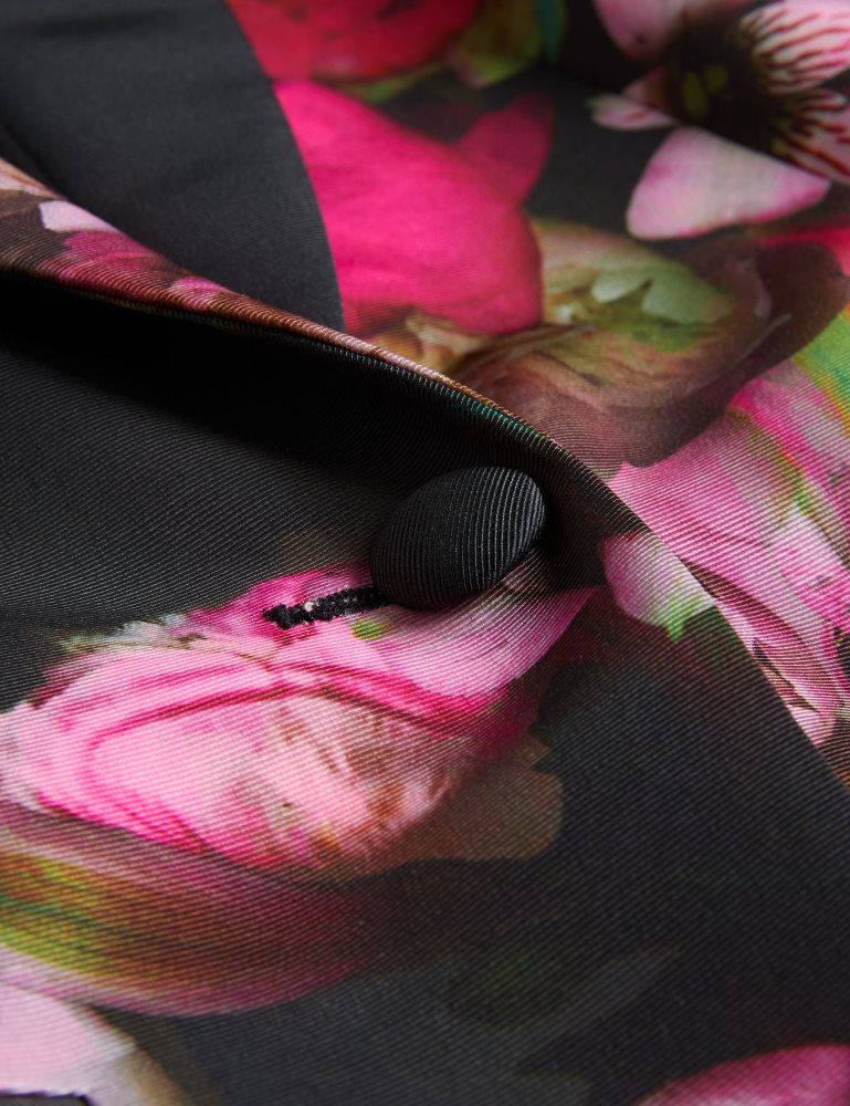 Ted Baker Okuni - Fitted Floral Print Tailored Jacket Anzüge Damen Schwarz | 278463-OXF
