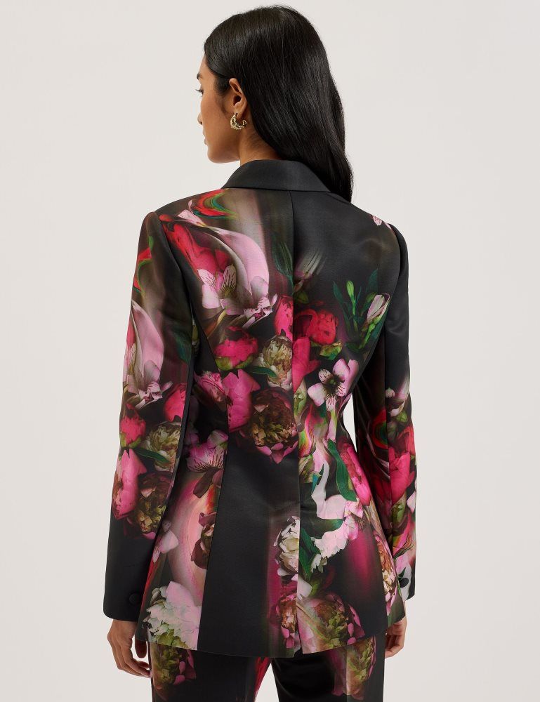 Ted Baker Okuni - Fitted Floral Print Tailored Jacket Anzüge Damen Schwarz | 278463-OXF