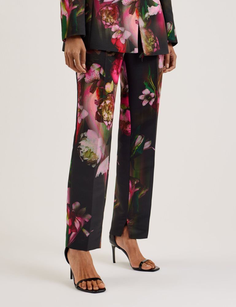 Ted Baker Okunit - Tapered Leg Floral Print Tailored Trousers Kurze Hose Damen Schwarz | 564238-VDG