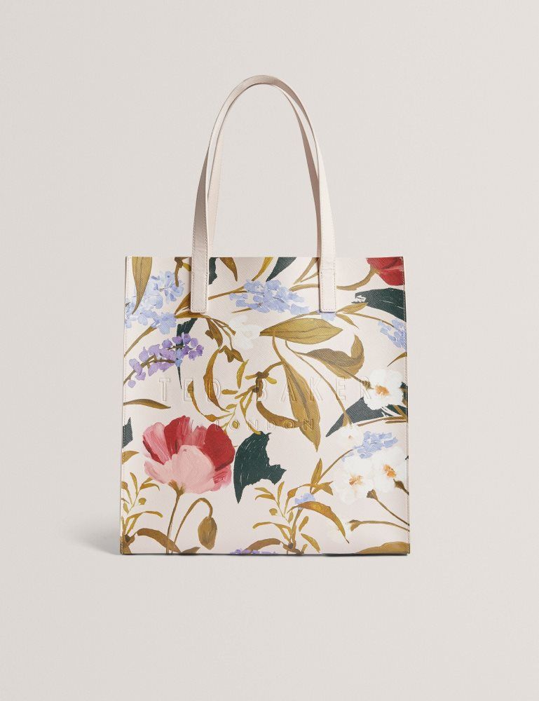 Ted Baker Palamaa - Floral Print Pu Large Icon Tote Bag Tragetaschen Damen Rosa | 137429-DKB
