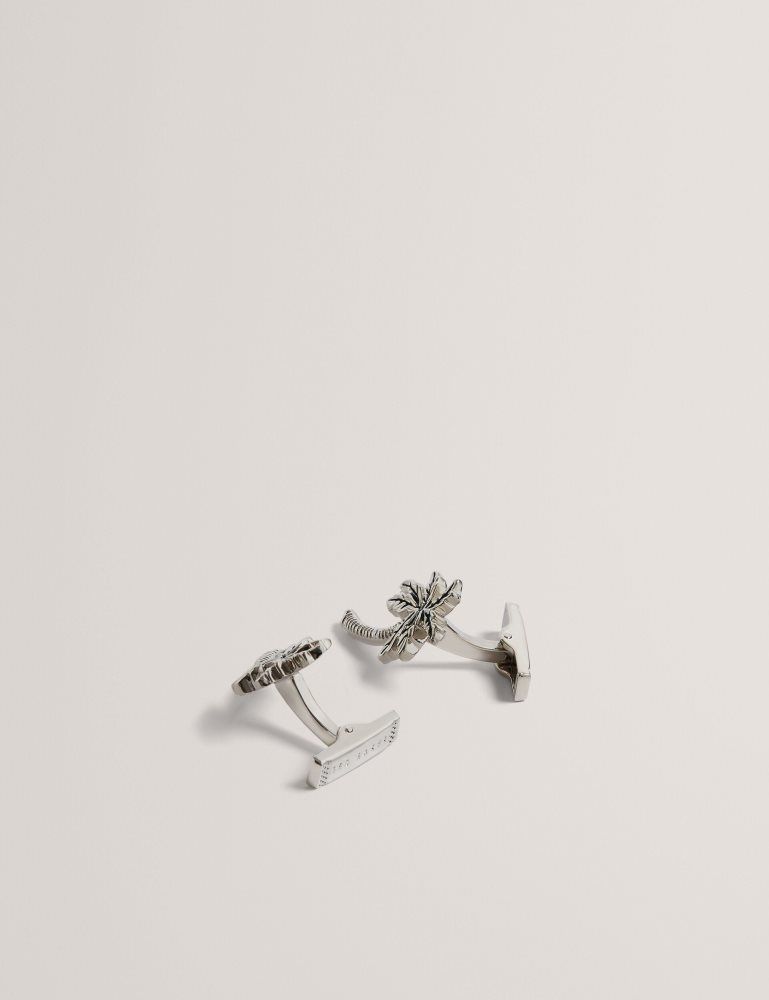 Ted Baker Palmiie - Palm Tree Cufflink Lapel Pin Set Manschettenknöpfe Herren Silber | 347150-ESG