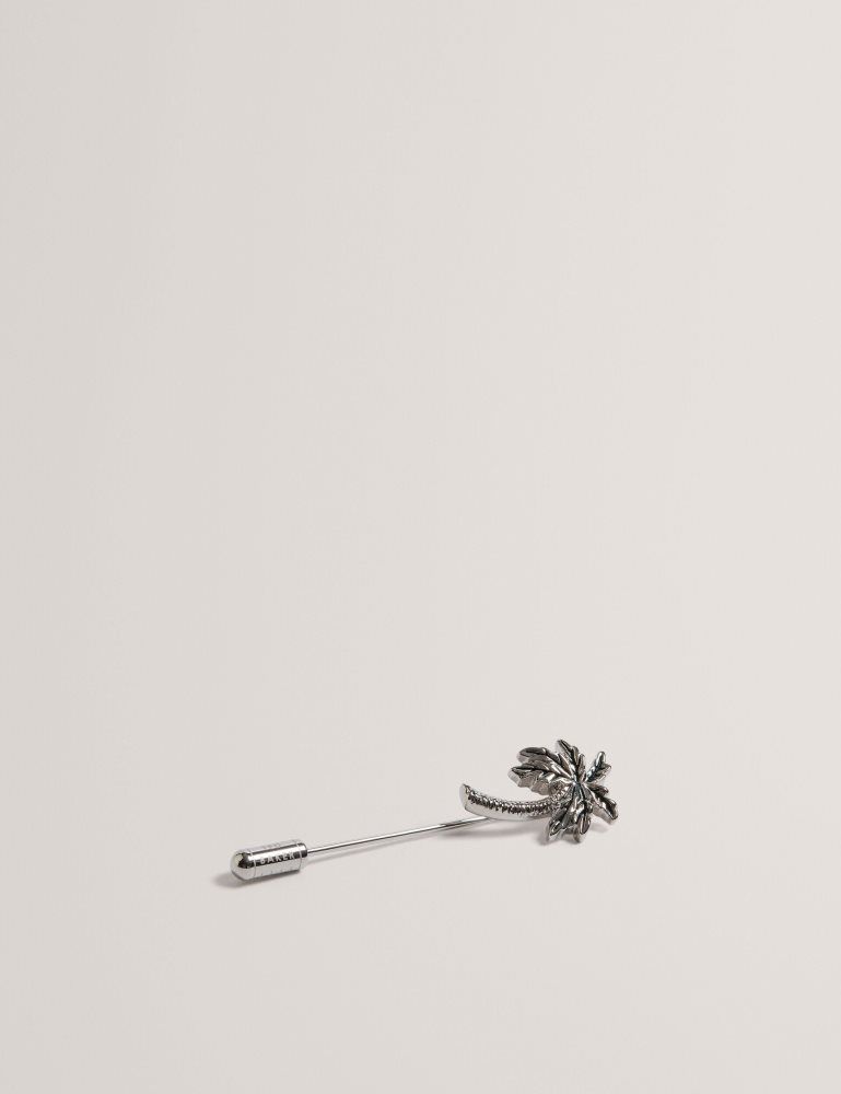 Ted Baker Palmiie - Palm Tree Cufflink Lapel Pin Set Manschettenknöpfe Herren Silber | 347150-ESG