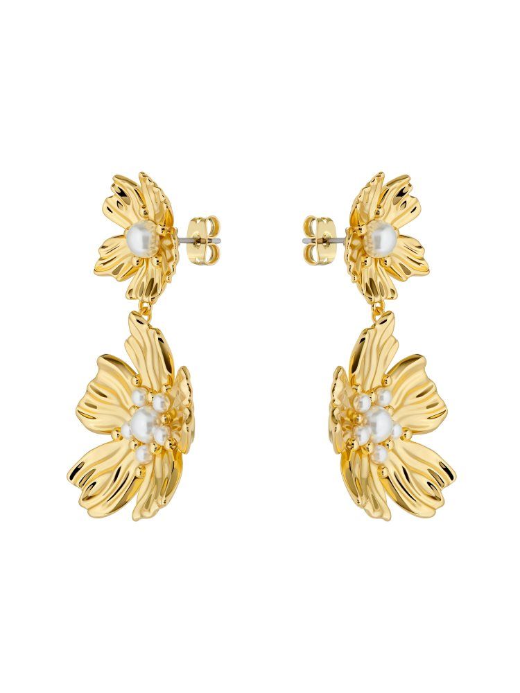 Ted Baker Petaria - Flower Statement Drop Earrings Schmuck Damen Gold | 309425-UIJ