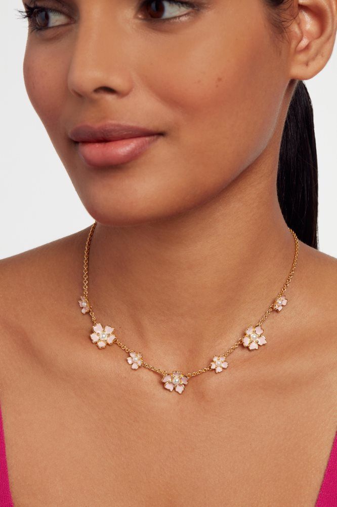 Ted Baker Petia - Painted Flower Necklace Schmuck Damen Gold | 703568-SCP