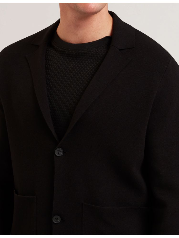 Ted Baker Petres - Knitted Button Up Cardigan Jacket Jacken Herren Schwarz | 895761-OLC