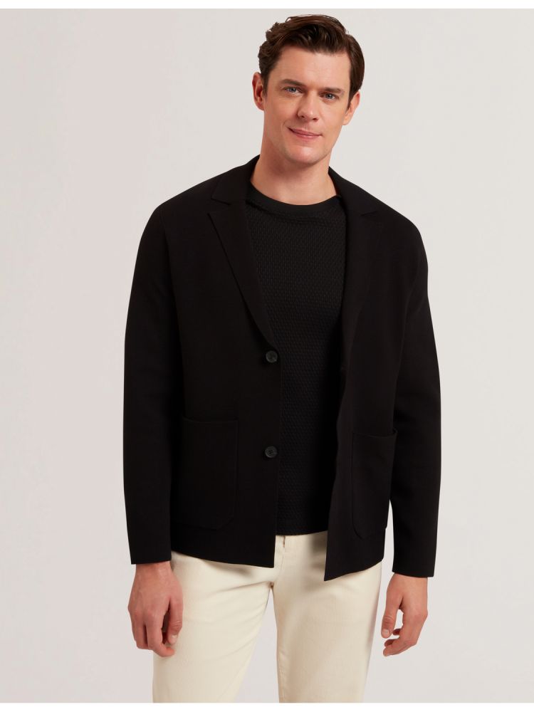 Ted Baker Petres - Knitted Button Up Cardigan Jacket Jacken Herren Schwarz | 895761-OLC