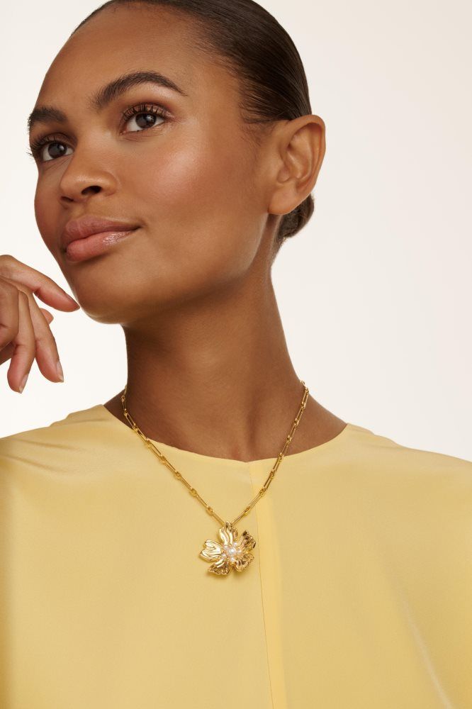 Ted Baker Pettaa - Flower Statement Necklace Schmuck Damen Gold | 891640-HCJ
