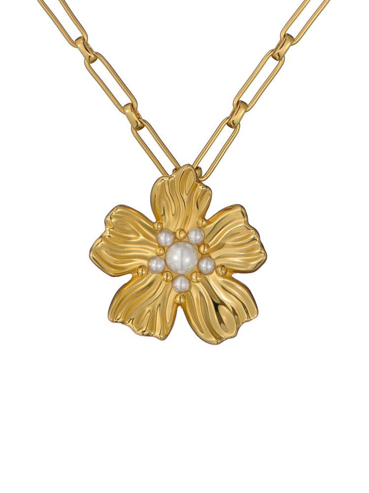 Ted Baker Pettaa - Flower Statement Necklace Schmuck Damen Gold | 891640-HCJ