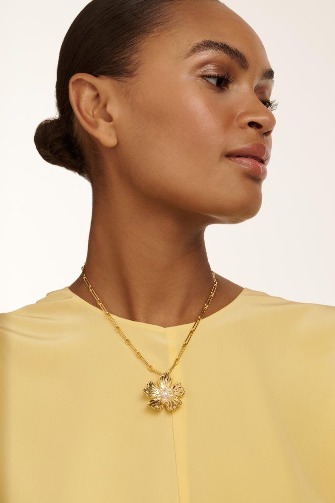 Ted Baker Pettaa - Flower Statement Necklace Schmuck Damen Gold | 891640-HCJ