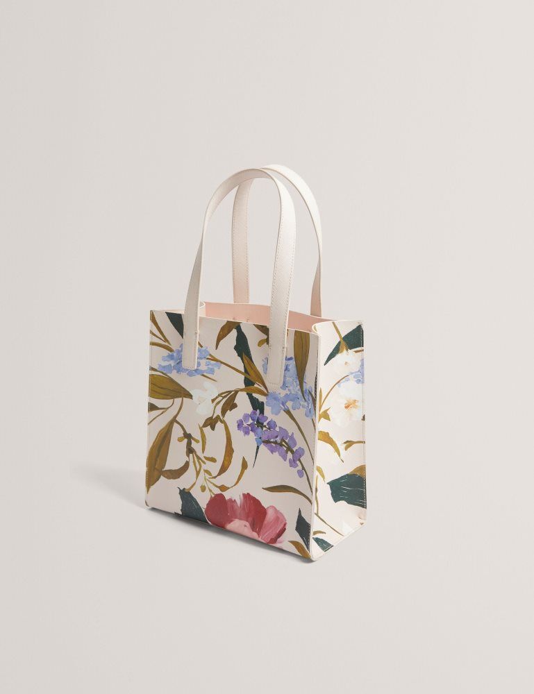Ted Baker Phylisa - Floral Print Pu Leather Small Icon Tote Bag Tragetaschen Damen Rosa | 960231-MFP