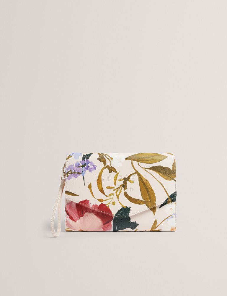 Ted Baker Poseii - Floral Print Envelope Icon Clutch Bag Tragetaschen Damen Rosa | 078936-VSY