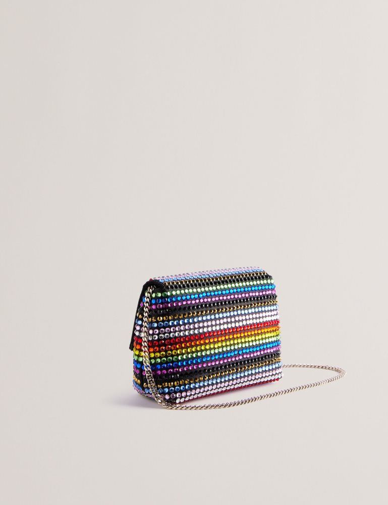 Ted Baker Pridela - Striped Crystal Mini Cross Body Bag Umhängetasche Damen Mehrfarbig | 015247-BKD