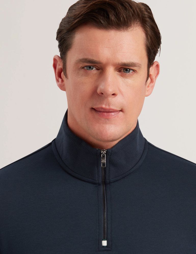 Ted Baker Pryor - Half-zip Funnel Neck Sweatshirt Oberteile Herren Navy | 860741-FZY