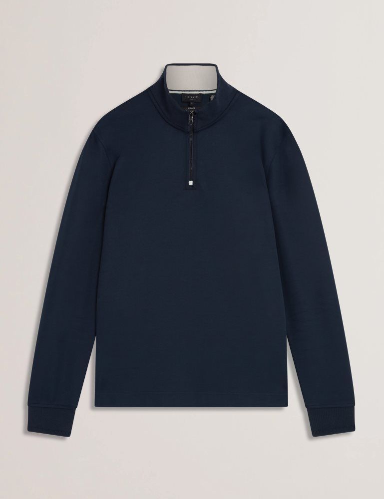 Ted Baker Pryor - Half-zip Funnel Neck Sweatshirt Oberteile Herren Navy | 860741-FZY