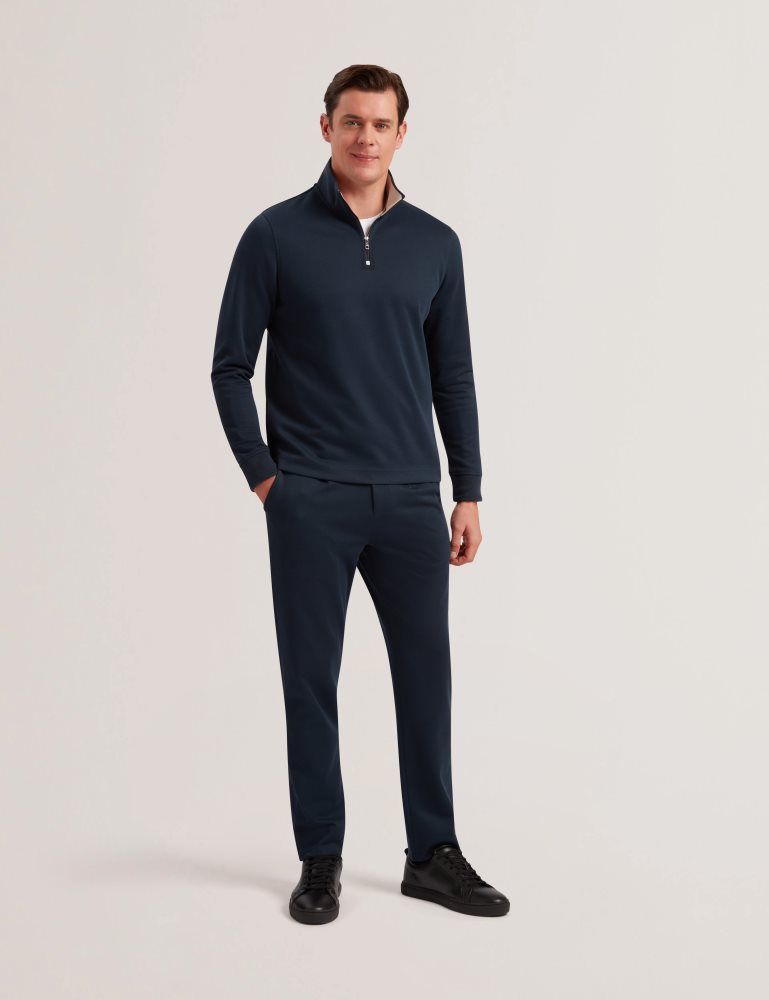 Ted Baker Pryor - Half-zip Funnel Neck Sweatshirt Oberteile Herren Navy | 860741-FZY