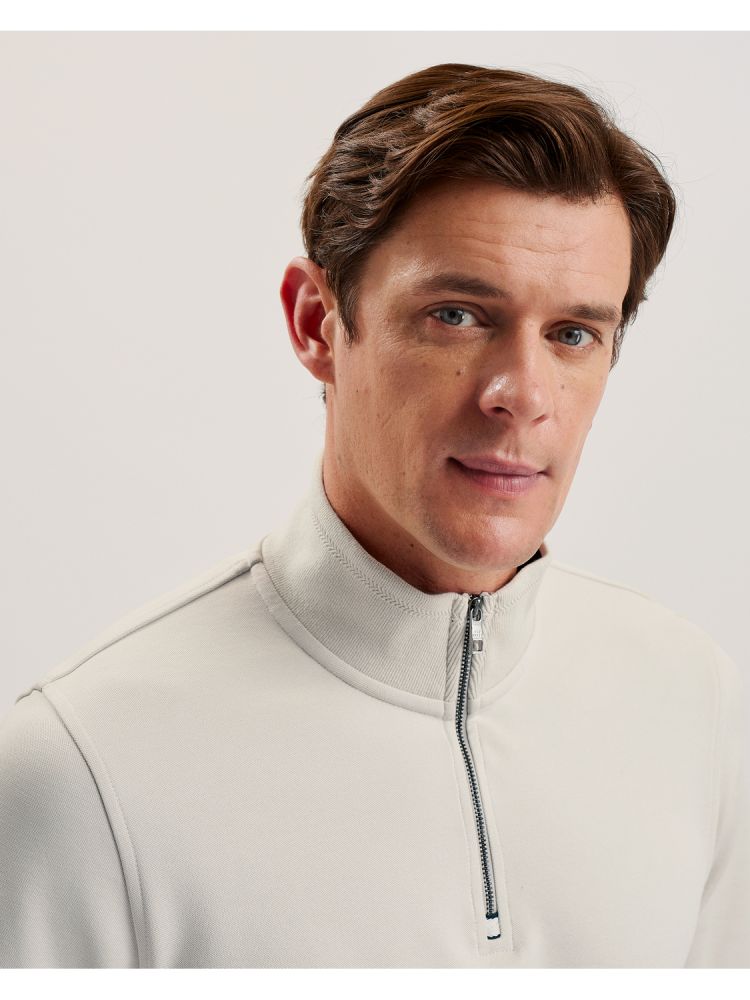 Ted Baker Pryor - Half-zip Funnel Neck Sweatshirt Pullover Herren Weiß | 075843-ISW