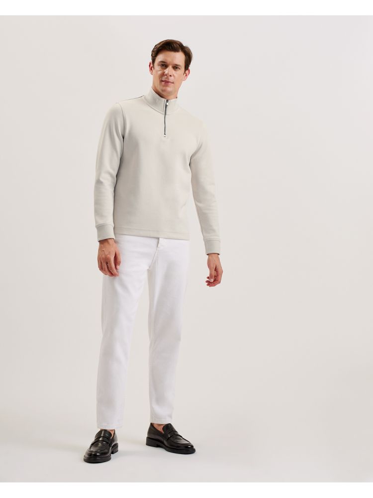 Ted Baker Pryor - Half-zip Funnel Neck Sweatshirt Pullover Herren Weiß | 075843-ISW