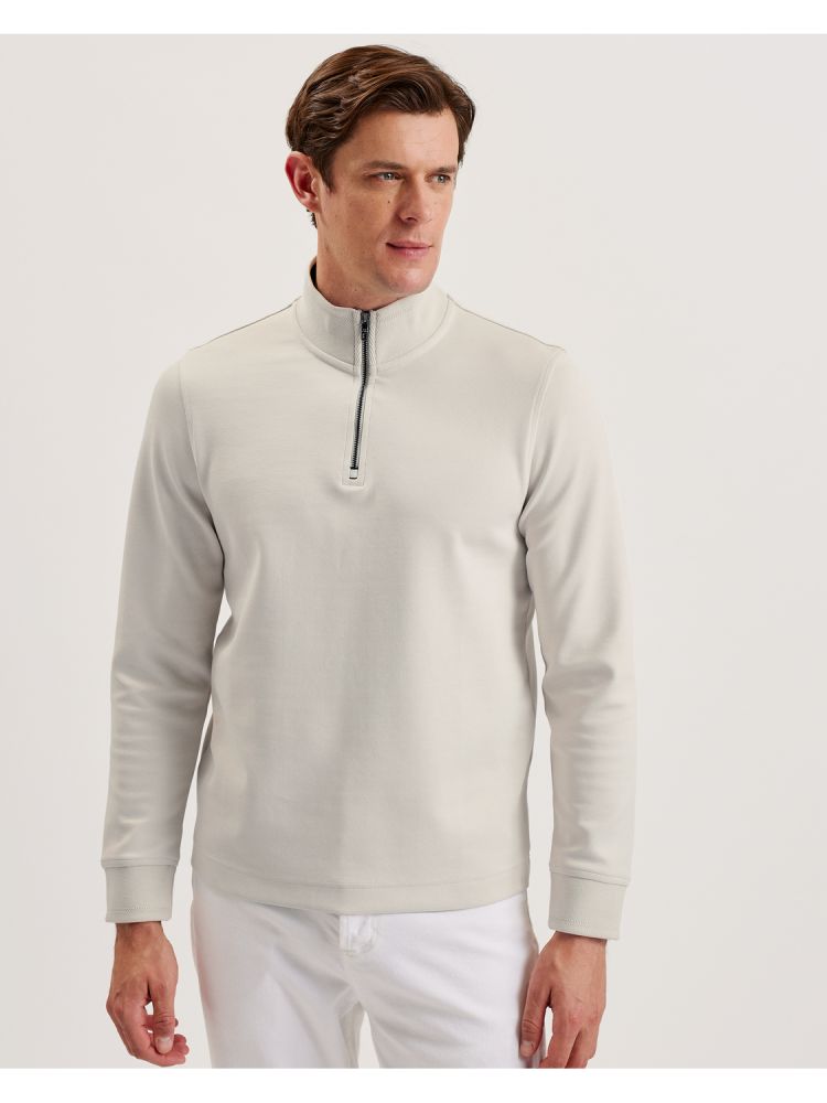 Ted Baker Pryor - Half-zip Funnel Neck Sweatshirt Pullover Herren Weiß | 075843-ISW