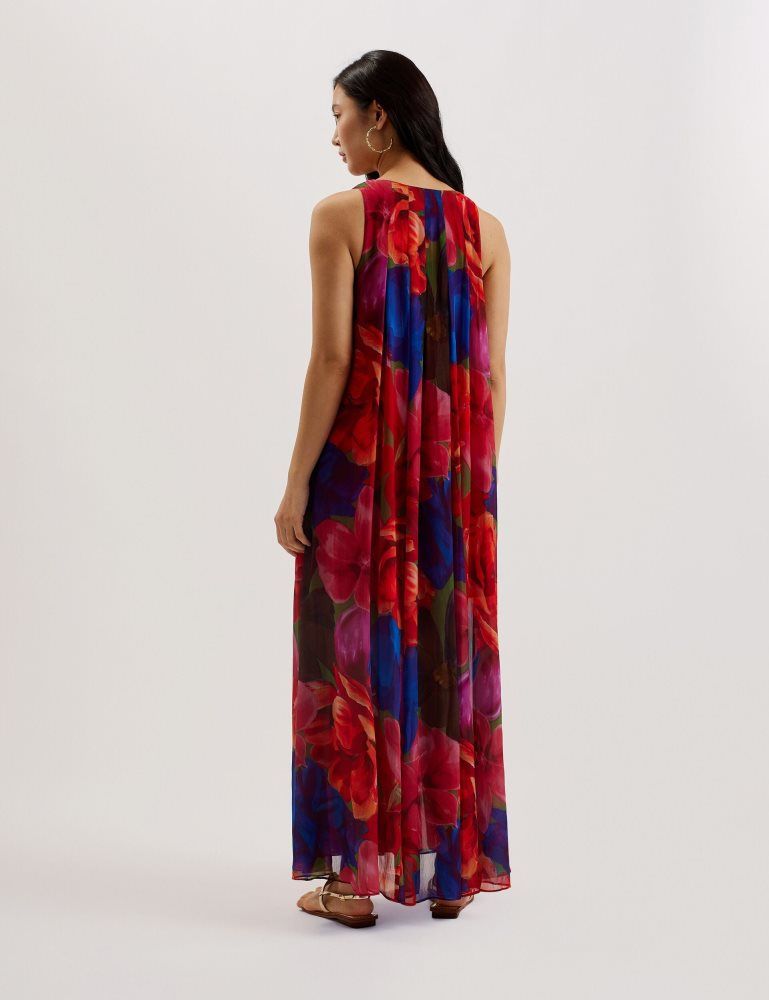 Ted Baker Rabiusa - Organza Tropical Bloom V-neck Maxi Dress Kleid Damen Mehrfarbig | 063752-WFY