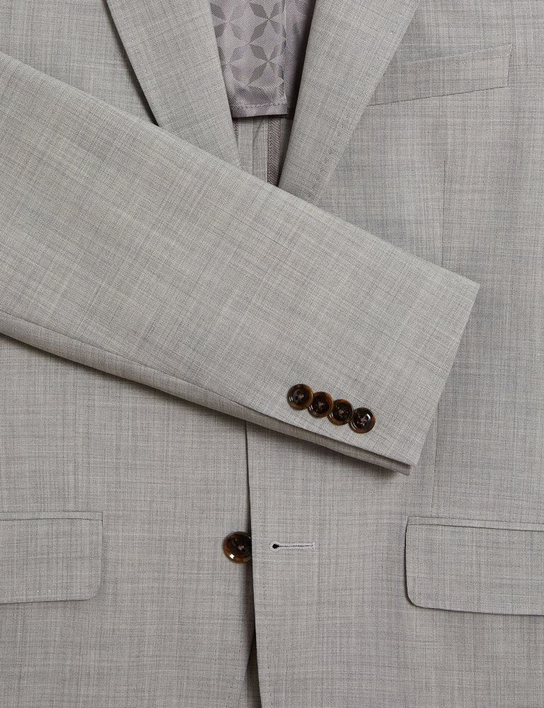 Ted Baker Ralph - Tailored Fit Sharkskin Wool Suit Jacket Anzüge Herren Grau | 753289-NXD