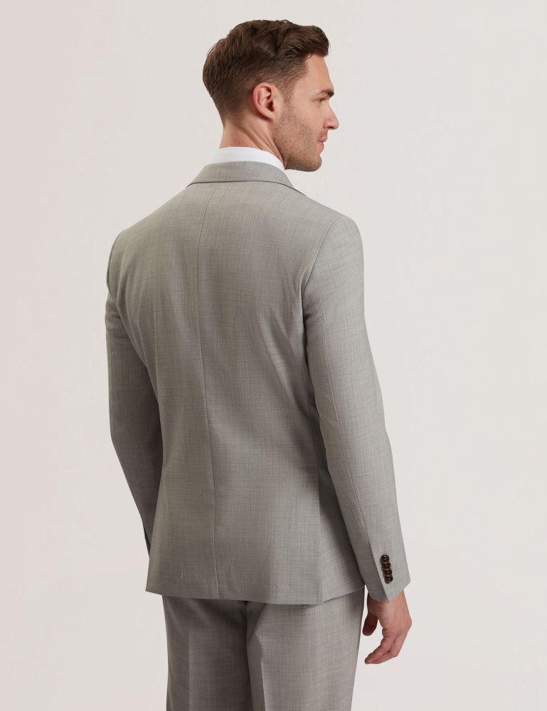 Ted Baker Ralph - Tailored Fit Sharkskin Wool Suit Jacket Anzüge Herren Grau | 753289-NXD