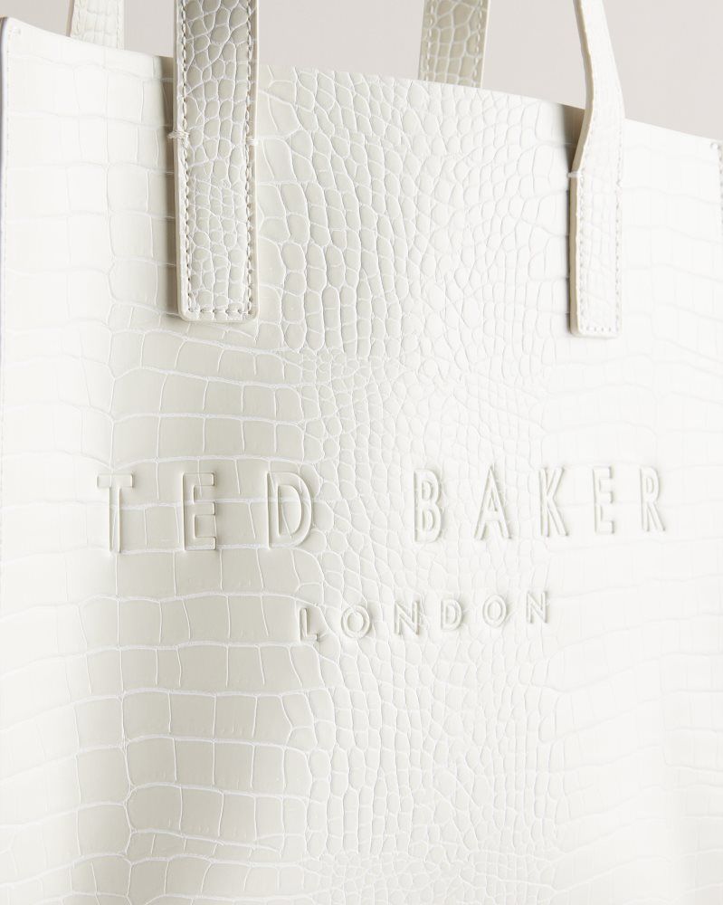 Ted Baker Reptcon - Croc Effect Small Icon Tote Bag Icon-Taschen Damen Beige | 725906-NIP