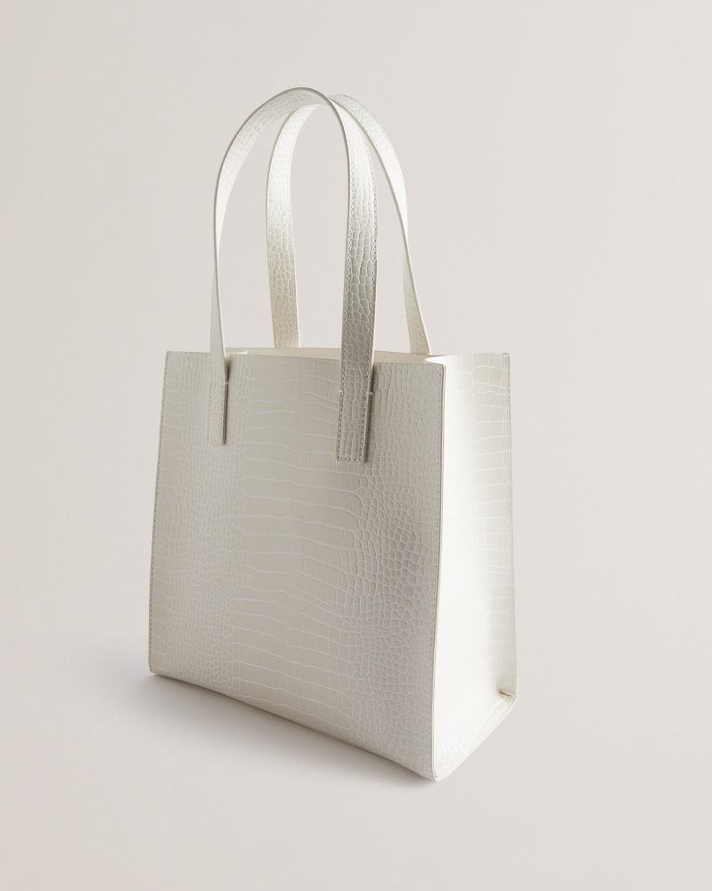 Ted Baker Reptcon - Croc Effect Small Icon Tote Bag Icon-Taschen Damen Beige | 725906-NIP