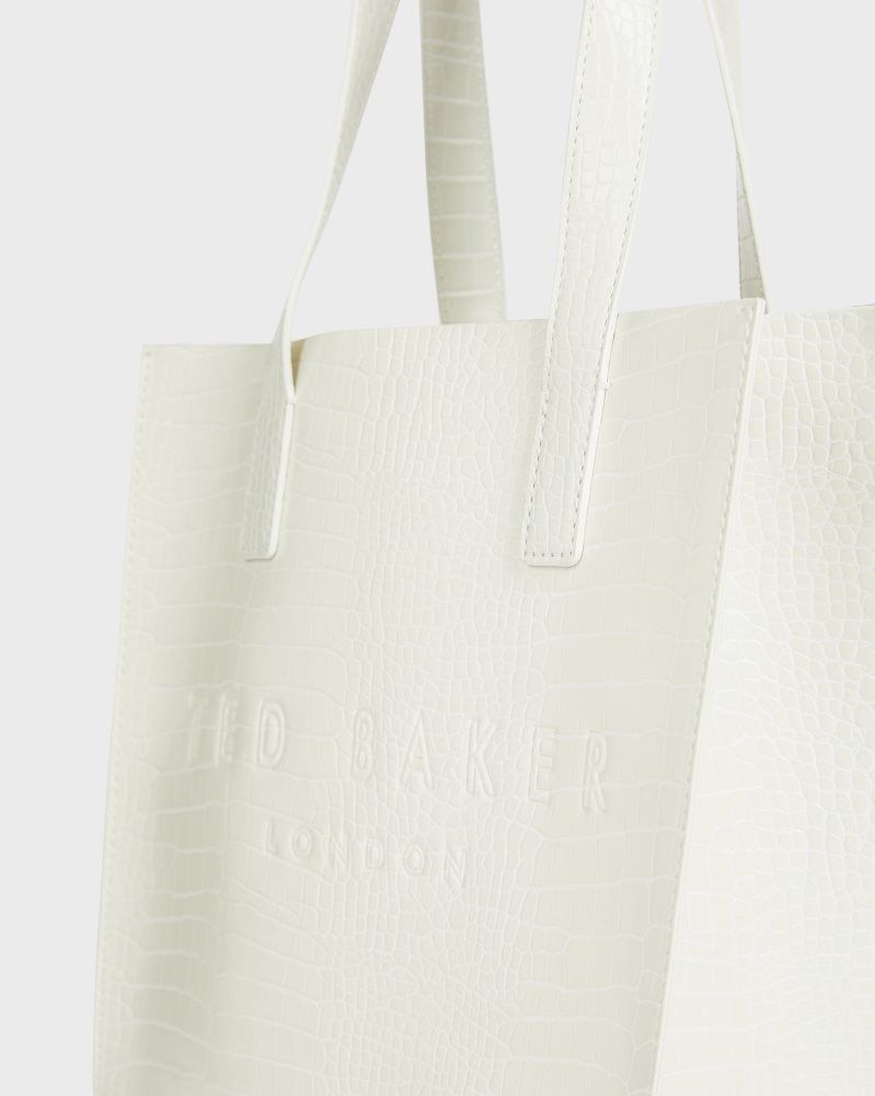 Ted Baker Reptcon - Croc Effect Small Icon Tote Bag Icon-Taschen Damen Beige | 725906-NIP