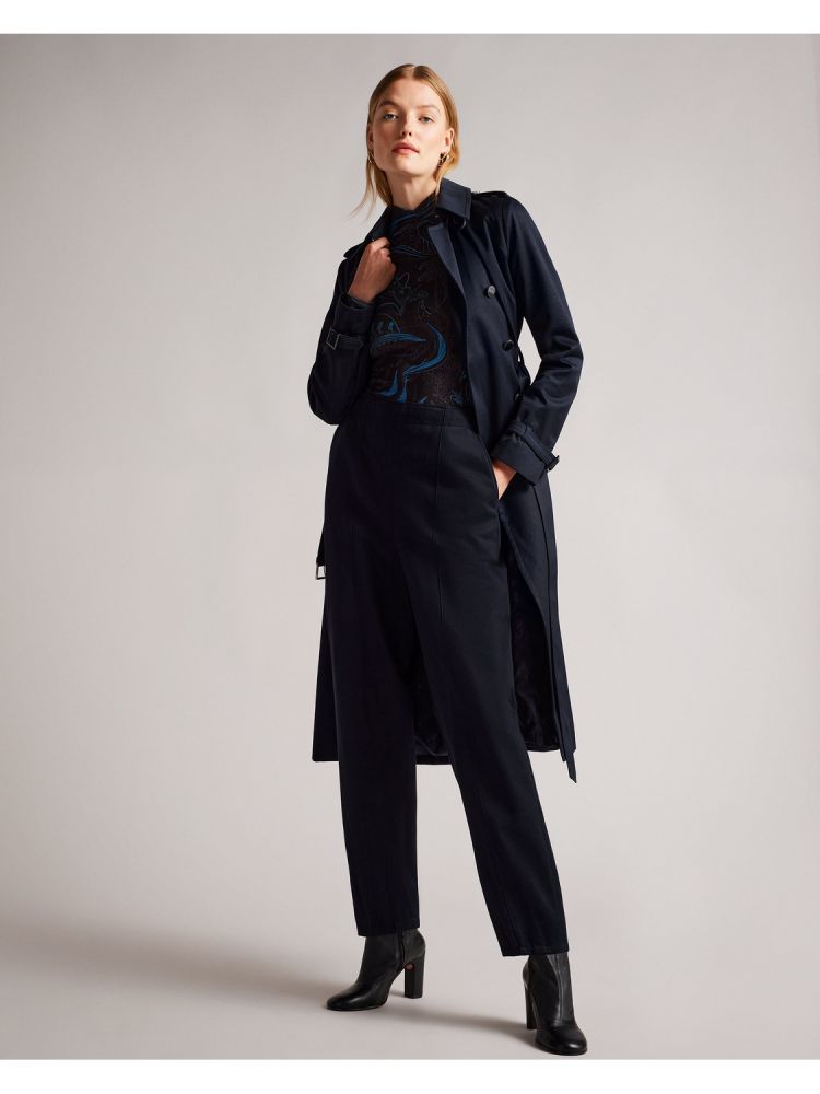Ted Baker Robbii - Lightweight Showerproof Belted Trench Coat Jacken Damen Navy | 283516-FHG
