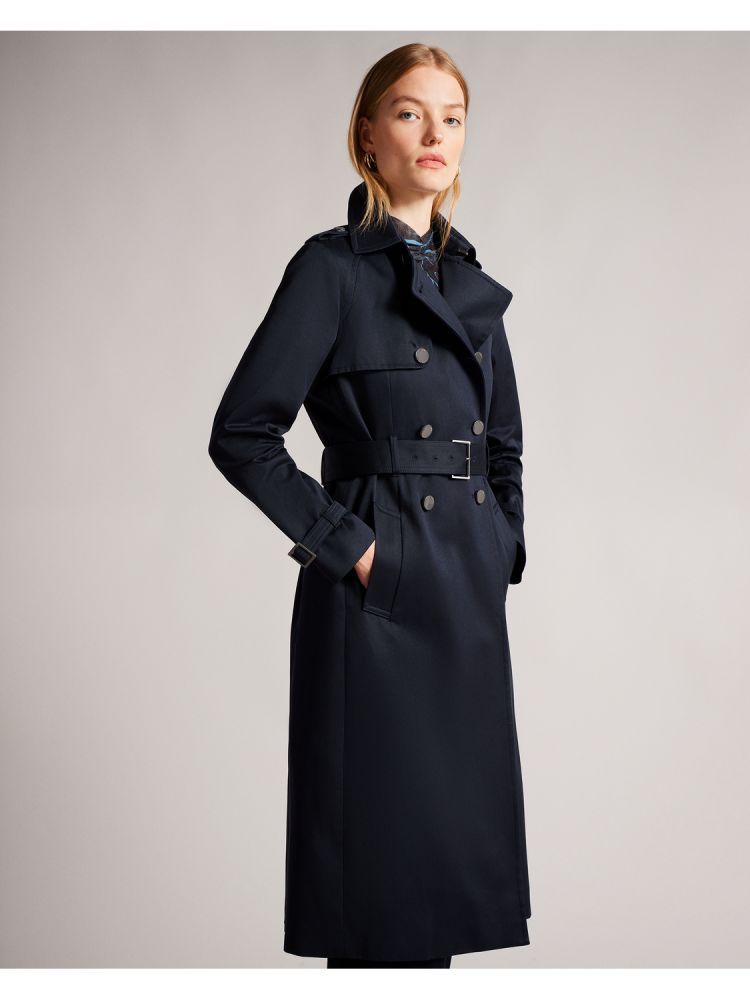 Ted Baker Robbii - Lightweight Showerproof Belted Trench Coat Jacken Damen Navy | 283516-FHG