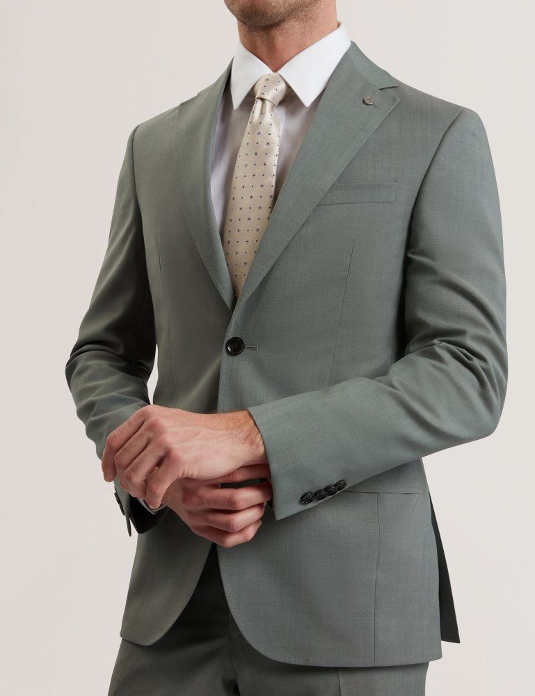 Ted Baker Rogerly - Slim Fit Sage Green Wool Suit Jacket Anzüge Herren Grün | 845930-QBW