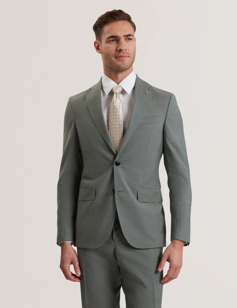Ted Baker Rogerly - Slim Fit Sage Green Wool Suit Jacket Anzüge Herren Grün | 845930-QBW