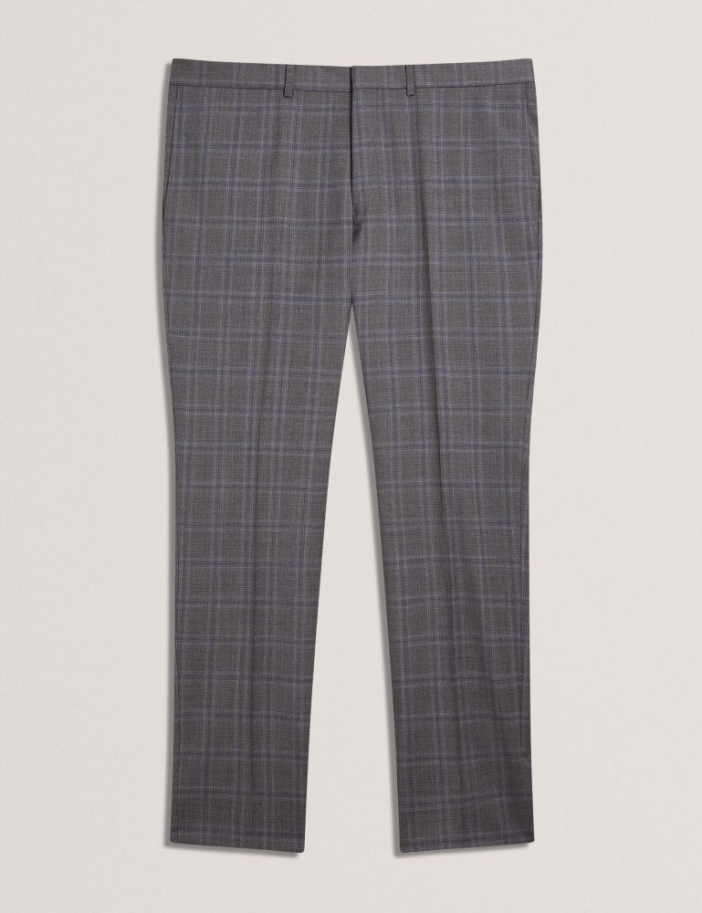 Ted Baker Rons - Windowpane Check Wool Suit Pants Anzüge Herren Grau | 427350-MIA