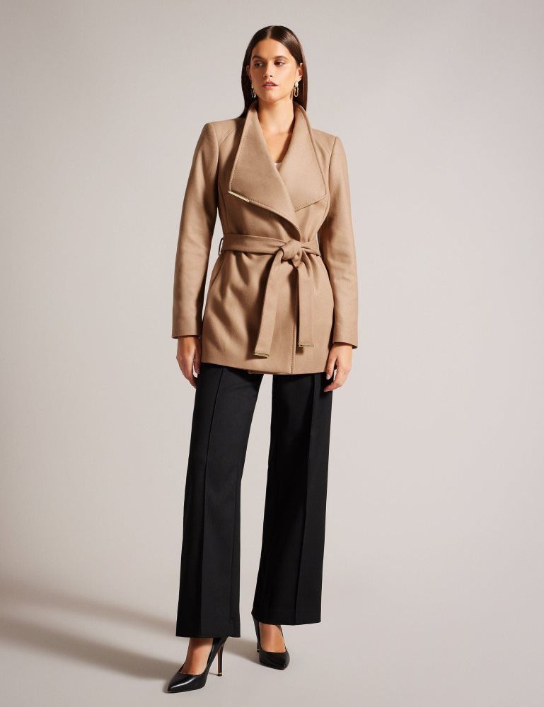Ted Baker Rosess - Short Belted Wool Wrap Coat Jacken Damen Braun | 349208-OUK