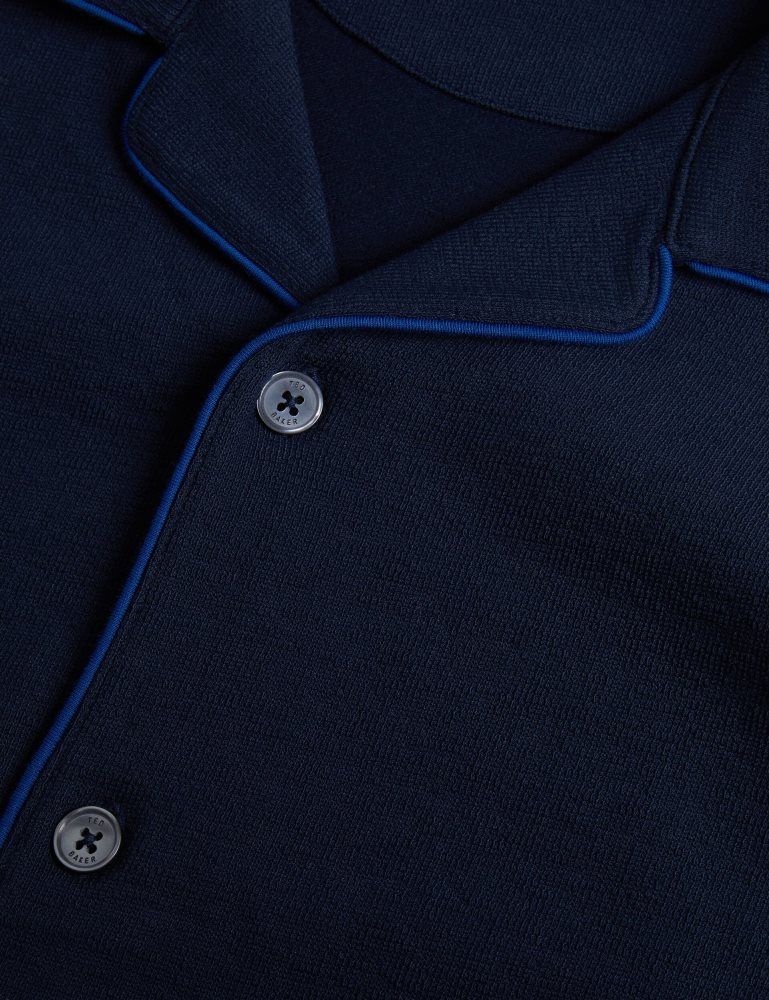 Ted Baker Selar - Short Sleeve Regular Button Through Shirt Hemd Herren Navy | 428390-BUK
