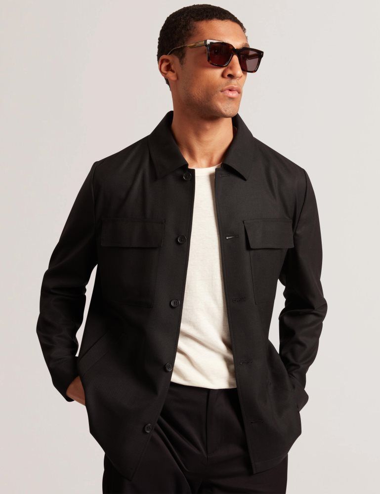 Ted Baker Selwynj - Lightweight Wool Blend Jacket Jacken Herren Schwarz | 914372-BIJ