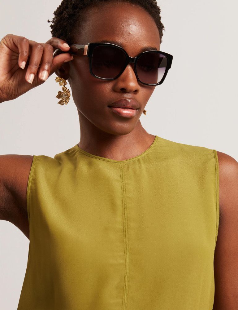Ted Baker Shamra - Silk Blend Seam Detail Tank Top T-shirts Damen Grün | 820197-EZY