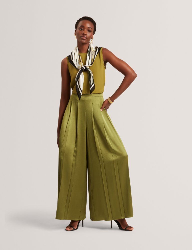Ted Baker Shamra - Silk Blend Seam Detail Tank Top T-shirts Damen Grün | 820197-EZY