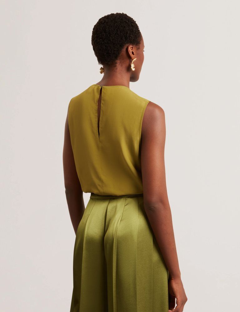Ted Baker Shamra - Silk Blend Seam Detail Tank Top T-shirts Damen Grün | 820197-EZY