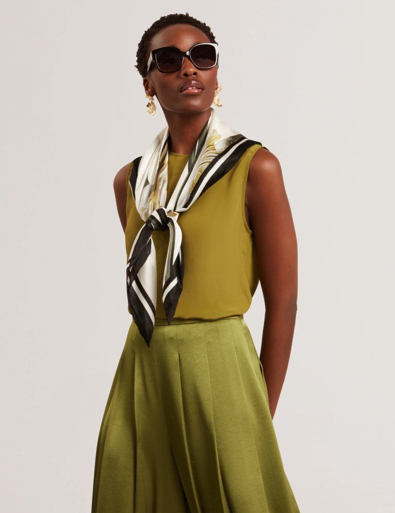 Ted Baker Shamra - Silk Blend Seam Detail Tank Top T-shirts Damen Grün | 820197-EZY