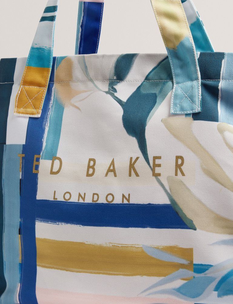 Ted Baker Shelyss - Printed Beach Bag & Flip Flops Set Tragetaschen Damen Grün | 106478-KPG