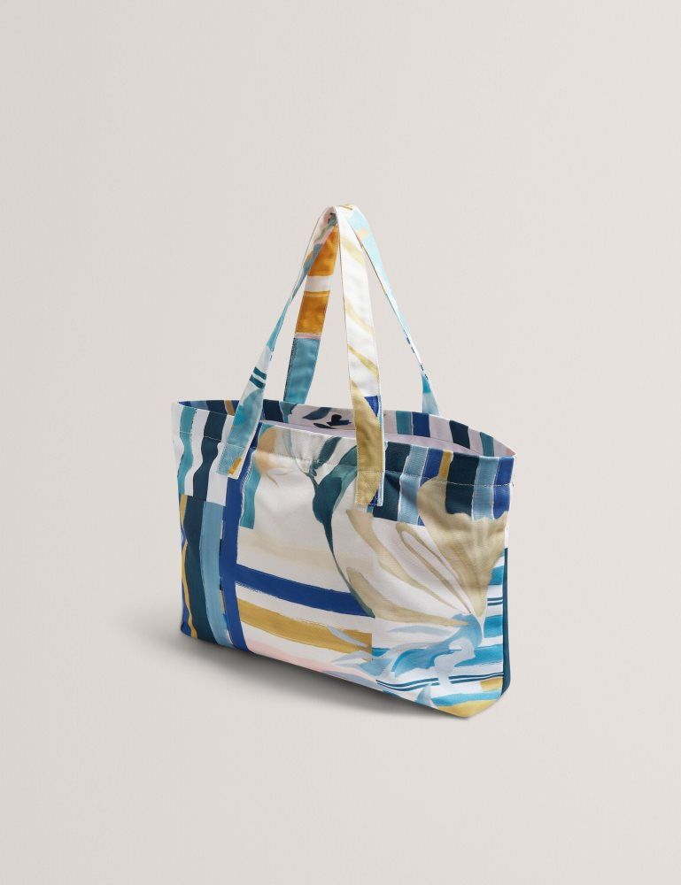Ted Baker Shelyss - Printed Beach Bag & Flip Flops Set Tragetaschen Damen Grün | 106478-KPG