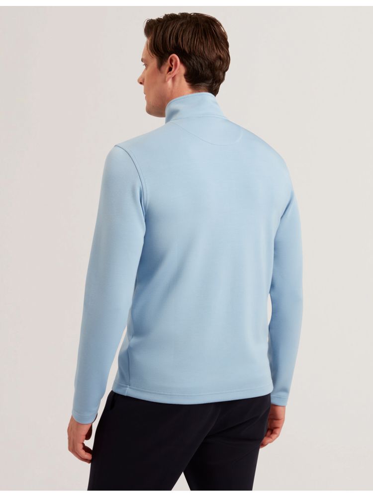 Ted Baker Simonea - Textured Panel Half-zip Modal Sweatshirt Oberteile Herren Blau | 867043-YFT
