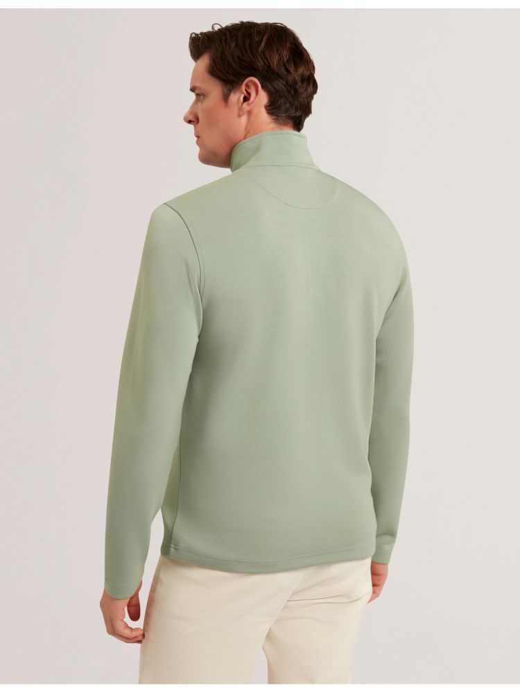 Ted Baker Simonea - Textured Panel Half-zip Modal Sweatshirt Hoodie Herren Grün | 093254-DQZ