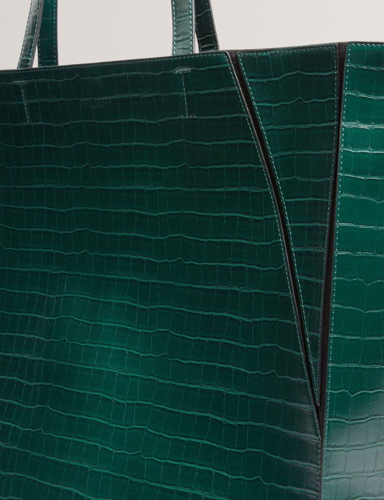 Ted Baker Sophyna - Croc Effect Folding Shopper Bag Tragetaschen Damen Grün | 830215-RJZ